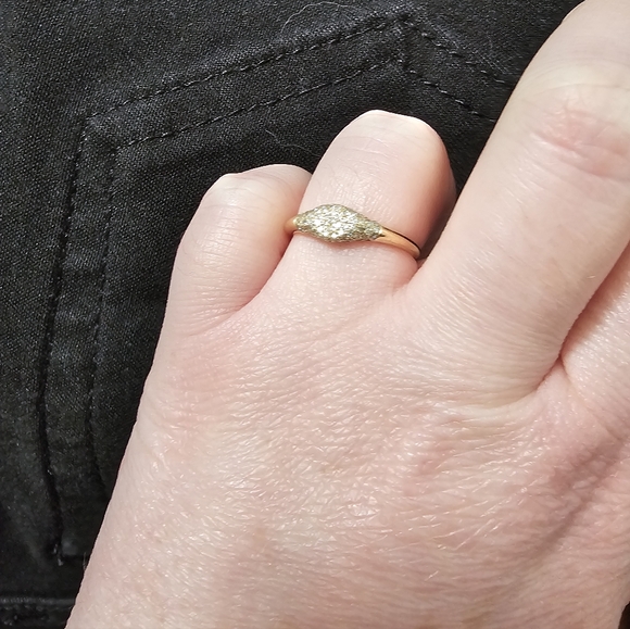 Stone and Strand Fine Sparkle Mini Signet Ring - Picture 9 of 10